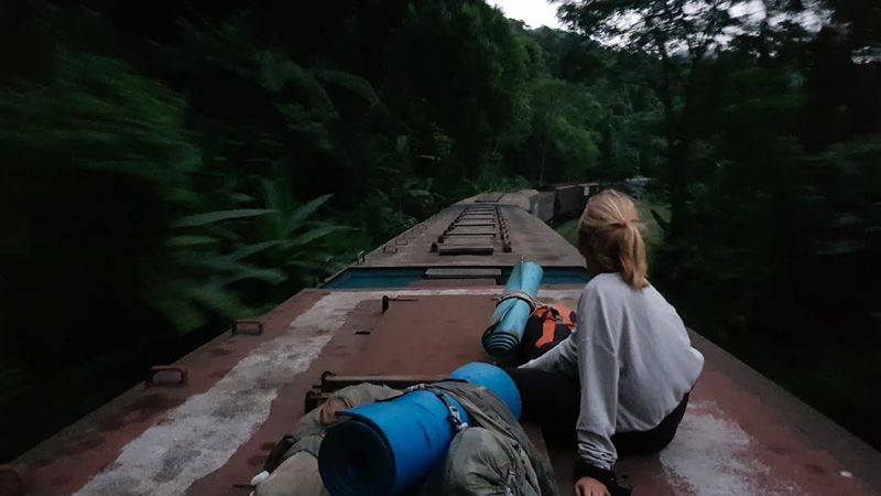 Traveling by freight trains in Brazil