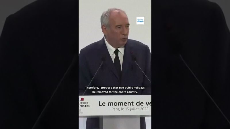 France’s prime minister proposes cutting two public holidays to save money in next year’s budget