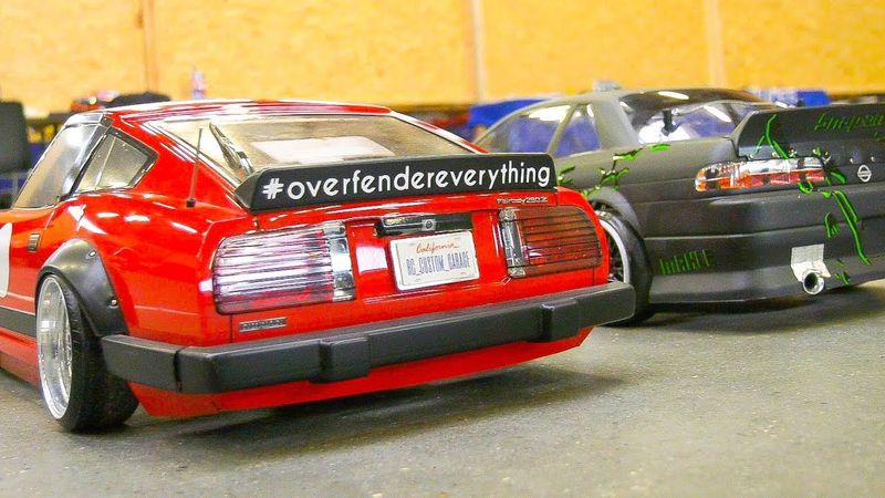 NISSAN DATSUN 280Z red, NISSAN SILVIA S14 gray RC DRIFT CAR ACTION!! SCALE 1:10