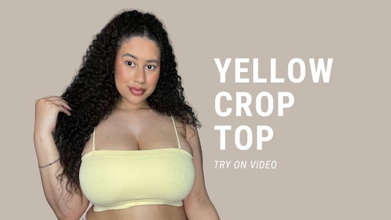 Yellow Crop Top Try On