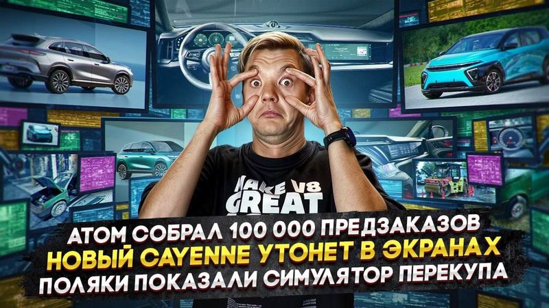 Атом собрал 100 000 предзаказов | Новый Cayenne утонет в экранах | Поляки сделали симулятор перекупа