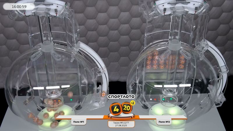 Столото представляет | Лотерея «Спортлото «4 из 20». Тираж №11277  от 27.08.2025 г.