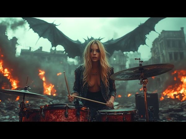 Dark Skies - Heavy Metal Rock Music | AI Short Cinematic Story