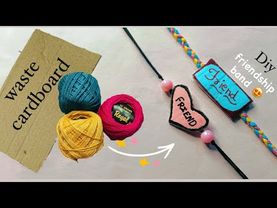 used waste cardboard and make this beautiful ￼ friendship band😍