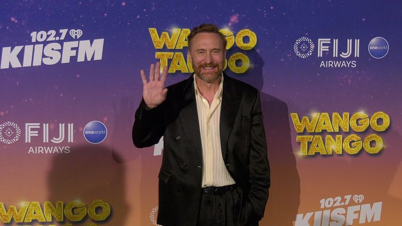David Guetta attends iHeartRadio's 102.7 KIIS FM Wango Tango 2025 green carpet