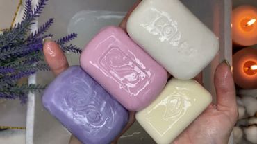 ASMR 💜Мыление лавандового сета мыла💜