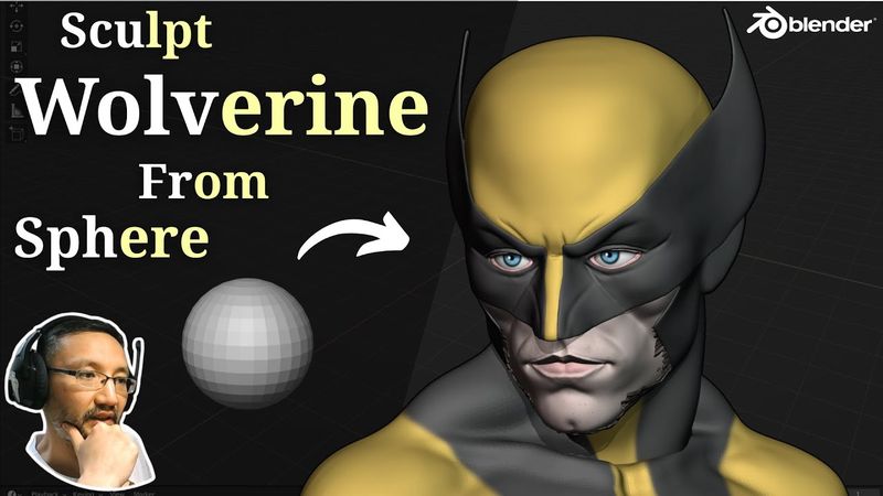 Character Sculpting in Blender 4.5 - Wolverine