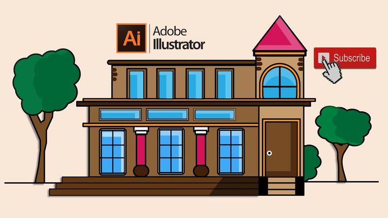 Design vector house .. adobe illustrator tutorial