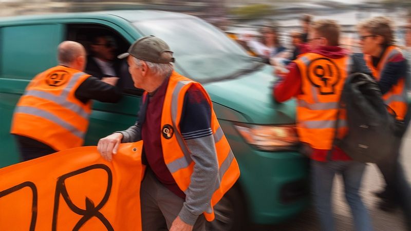 When Cars Don't Stop For Protesters !