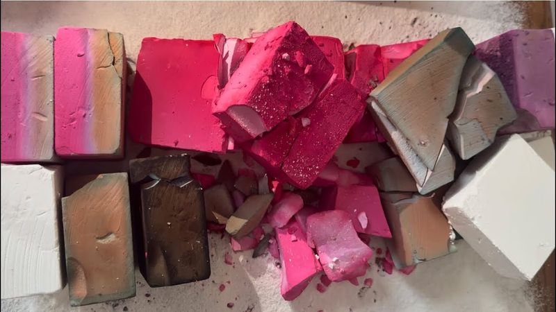 Dyed gym chalk blocks | Oddly satisfying | ASMR