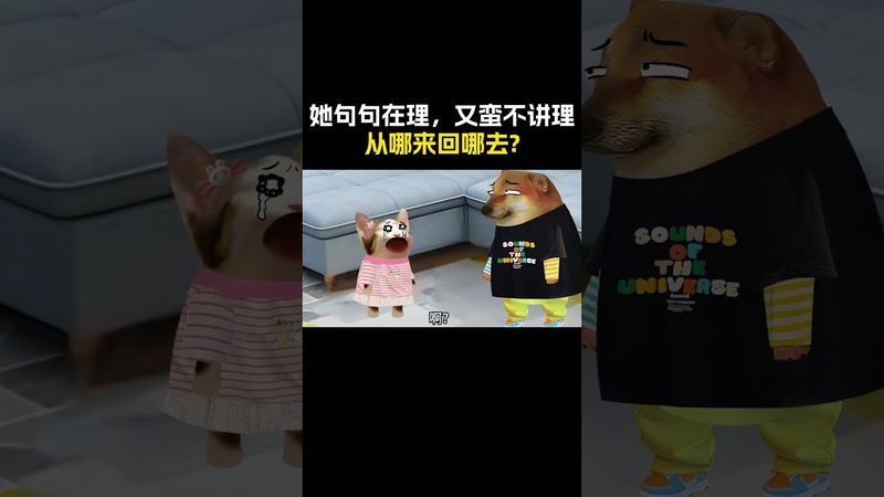 她是怎样做到句句在理，又蛮不讲理的!从哪来回哪去?#搞笑 #cheems #熱門 #funny