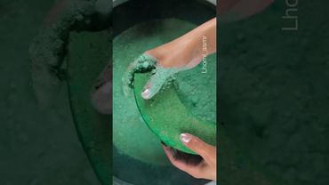 Green dipped hydrophobic moon #asmr #gymchalk