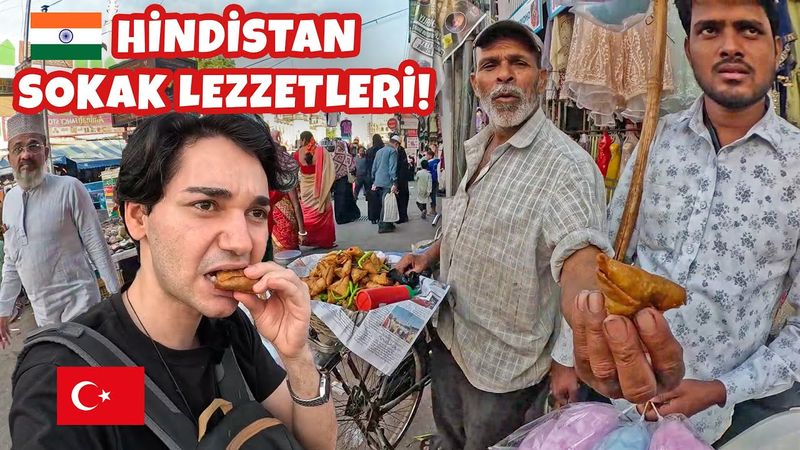BİR GÜN BOYUNCA HİNDİSTAN SOKAK LEZZETLERİ! - TÜRK GÖREN HİNTLİLERİN TEPKİSİ!