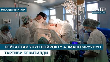 БЕЙТАПТАР ҮЧҮН БӨЙРӨКТҮ АЛМАШТЫРУУНУН ТАРТИБИ БЕКИТИЛДИ