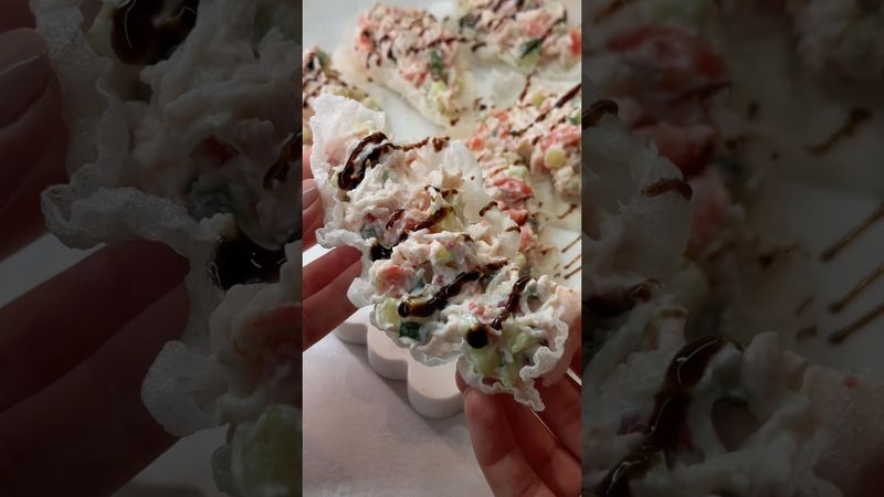 Хрустящая закуска из рисовой бумаги 🤤 #рецепты #рекомендации #шортс #viralvideo