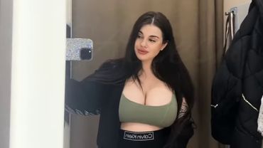 BIG BOOBS NO BRA Transparent Try on Haul with Curvy Brunette