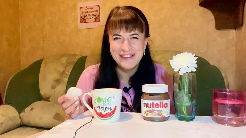 МУКБАНГ КУРИЦА ГРИЛЬ/ ПЮРЕ/ НУТЕЛЛА #asmr #breakfast #mukbang #eating #food