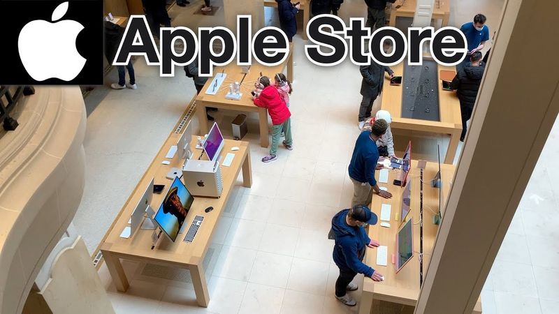 Звук Apple Store. Шум толпы людей в магазине