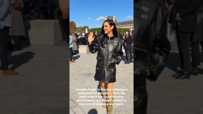 Jennifer Connelly Shines at Paris Fashion Week ✨ #jenniferconnelly #hollywood #paris