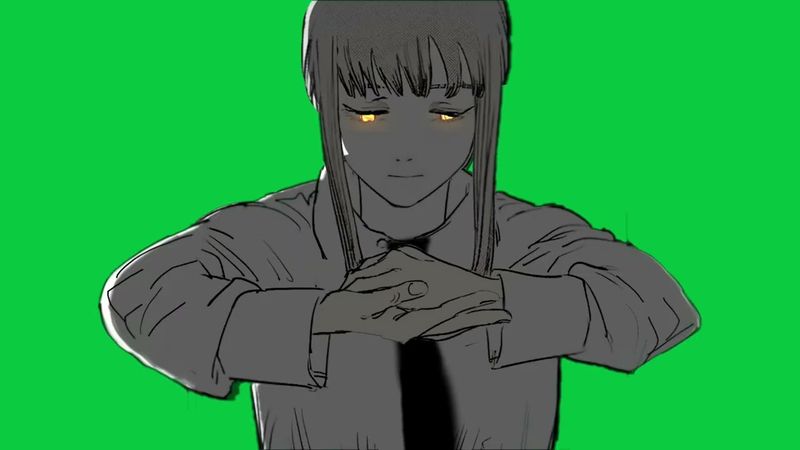 Makima greenscreen clips for edit