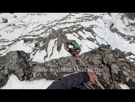 Braving Shipton's 1936 threat of artillery fire, vertical rock ascent wildfilmsindia on Sunderdhunga