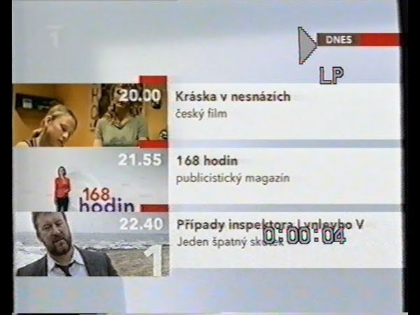 14.9.2008 - ČT1 - upoutávky, reklamy