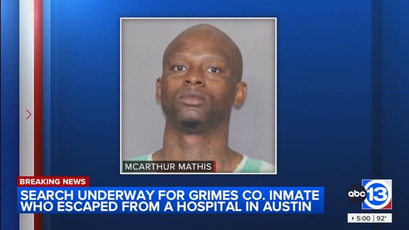Grimes County inmate escapes Austin-area hospital, sheriff says