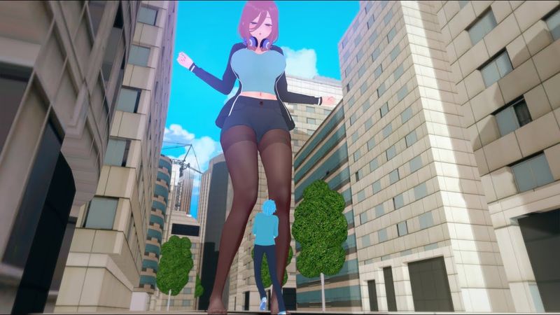 Miku Nakano giantess GF date Crush - giantess growth