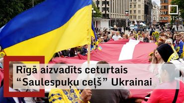 Saulespuķes un Ukrainas karogi piepilda Rīgas ielas – aizvadīts ceturtais “Saulespuķu ceļš”