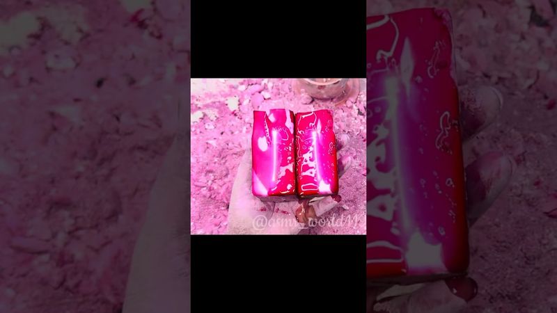 Baby oil+Pink block #relax #crunchycrumbles #oddlysatisfying #satisfying #soap #slime #gymchalkasmr