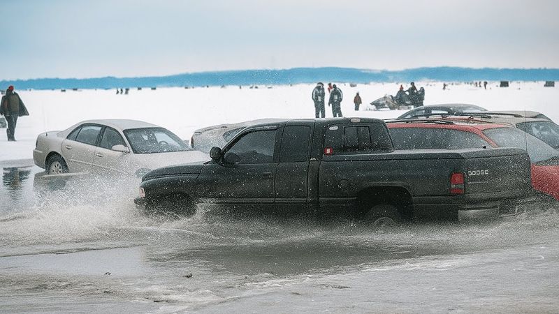 Самые Глупые и Безумные Моменты С Машинами на Зимней Рыбалке, Снятые на Камеру.