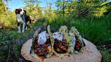 Taco shell made out of parmesan 🔥with generous amount of Shredded chicken. Nature Cooking.