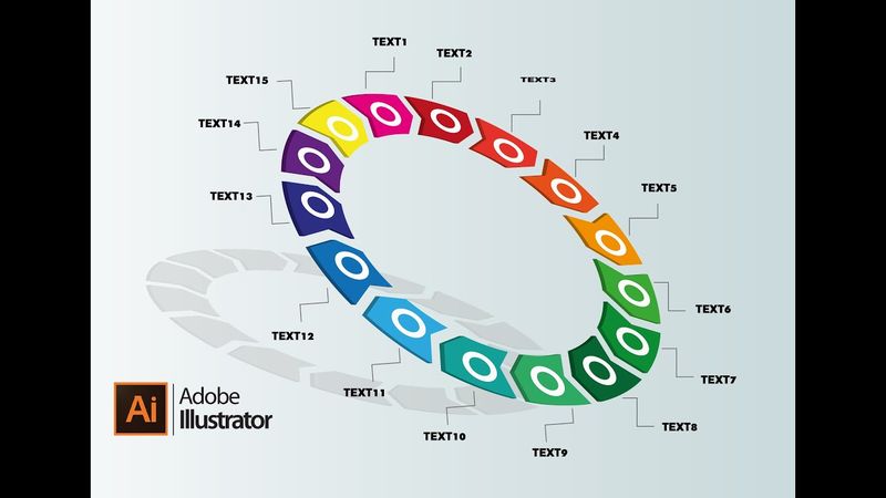 circle 3D Slide infographic professionals  -  illustrator tutorial