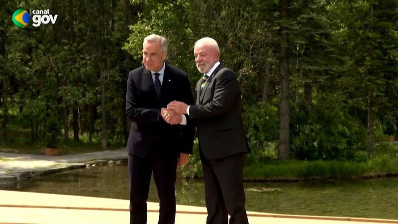 G7 Summit: Canadian PM Carney shakes hands with Brazil's Lula | AFP