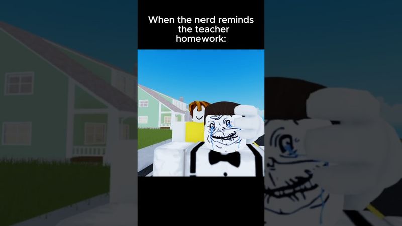When the nerd reminds the teacher homework: #roblox #robloxanimation