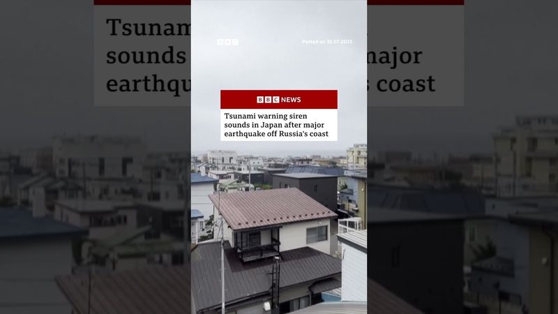 Tsunami warning siren sounds in Japan after Russia earthquake. #Tsunami #Earthquake #BBCNews