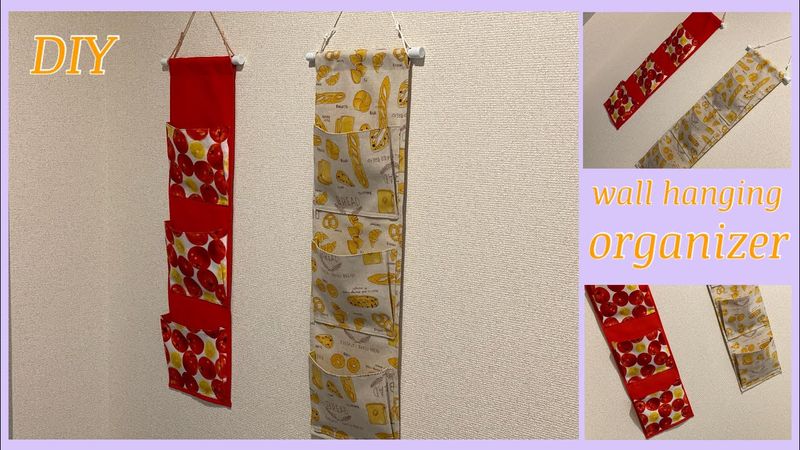 可愛い壁掛け小物入れ, How to make Cute wall hanging fabric organizer