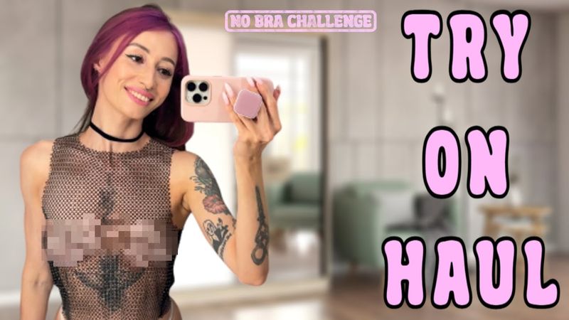 [4K] Transparent Try on haul summer black top |  Sheer try on | Xenia fashion trends