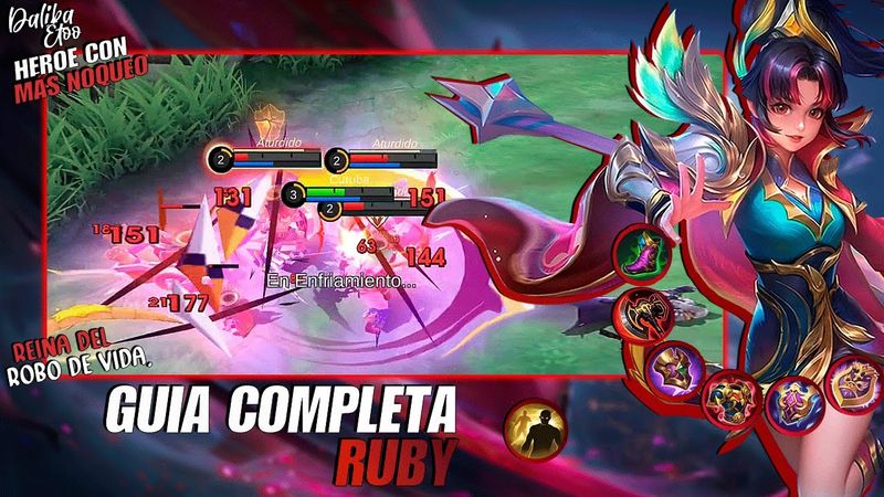 COMO USAR RUBY - RUBY GUIA COMPLETA - EMBLEMAS, BUILD Y MAS - MLBB ESPAÑOL