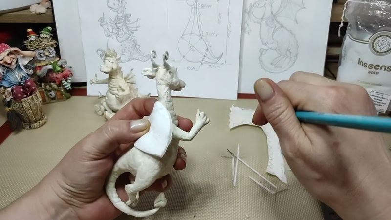 🦕🦖Ватная игрушка ДРАКОША СРЕДНЕНЬКИЙ.   Урок 7.  Делаем жилет.