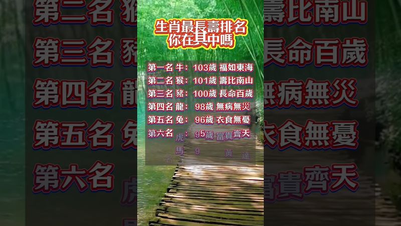 生肖最長壽排名你在其中嗎? #生肖 #運勢  #玄學 #風水 #命理