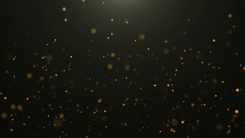 Gold Colored Particles on black Background 4K