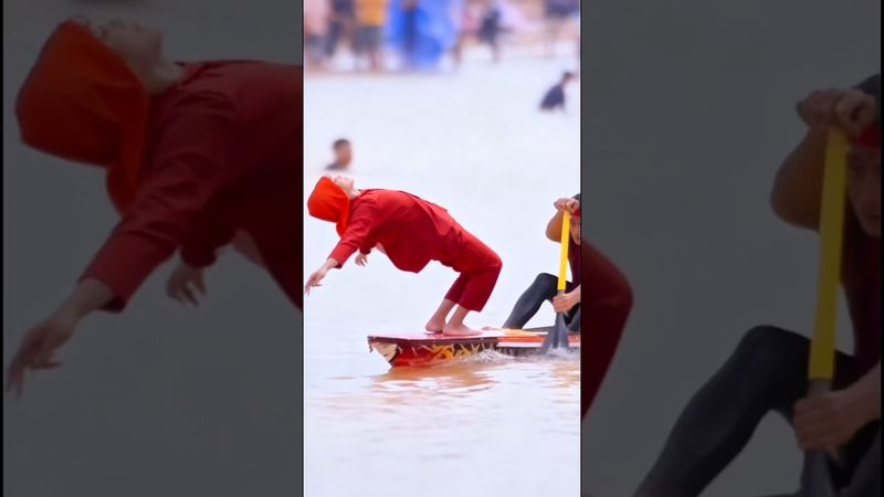 Amazing!! Aksi lompat yang bikin merinding tradisi Pacu Jalur 🔥 #pacujalur #shorts #fyp