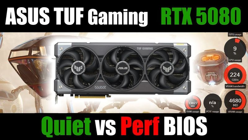 Asus TUF RTX 5080 O16G Gaming | Quiet vs Perf BIOS