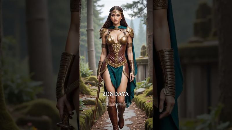 Hollywood Actresses as Mythic Amazons 🛡️✨