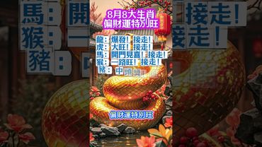 接住就是你的！這幾個生肖偏財運特別旺！接了，轉發，錢財擋不住！#十二生肖 #玄學 #風水 #命理