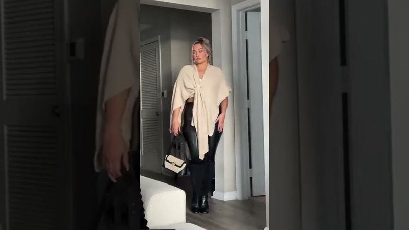 Faux leather leggings styled two ways 🖤 drop NEED IT below & I’ll send dm ya these outfit links +