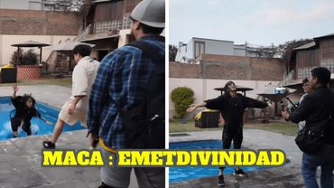 SACHA EMPUJA A EMETSUKI A LA PISCINA