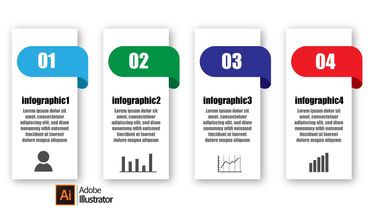 How to create Infographic 4Step simple  - illustrator tutorial