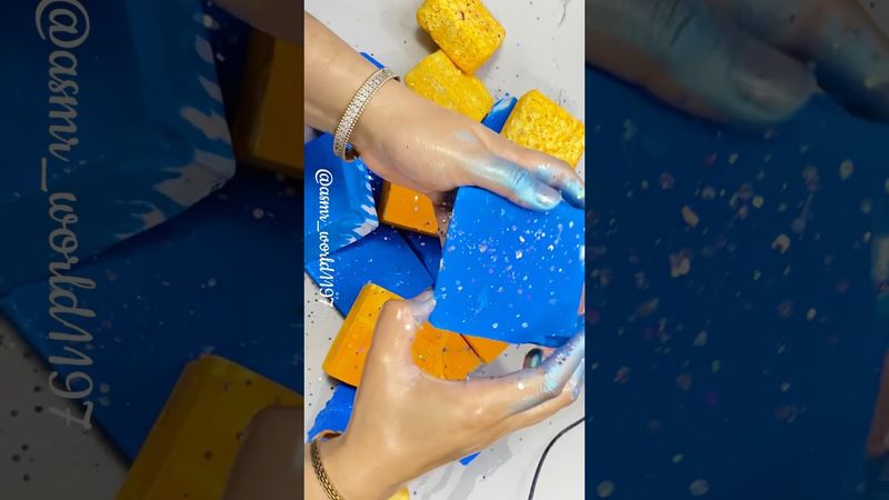 Vivid Blue #crunchycrumbles #oddlysatisfying #relax #rainbowsoap #satisfying #crushingtime #soap